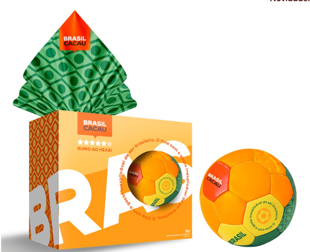 Kit ovo de Páscoa com bola temática Brasil